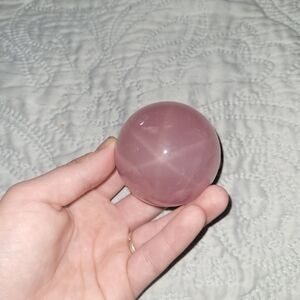 Star rose quartz sphere